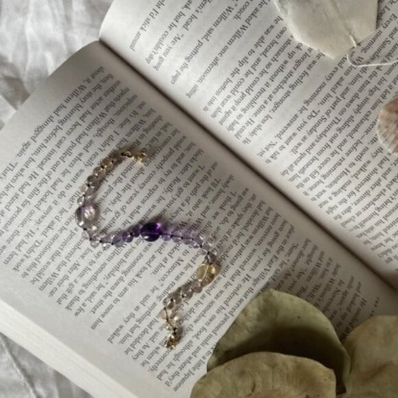 Hand Knotted Ametrine Bracelet with Citrine and Amethyst - Picture 10 of 10